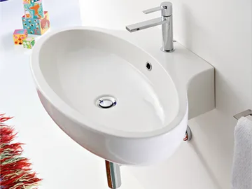 PLANET - Wall-mounted oval ceramic washbasin by Scarabeo Ceramiche - view 2